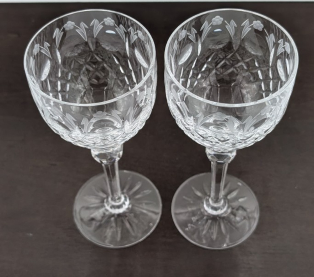 Queen Hock Wine Glass Set of 2 Glasses by Rogaska 8”
